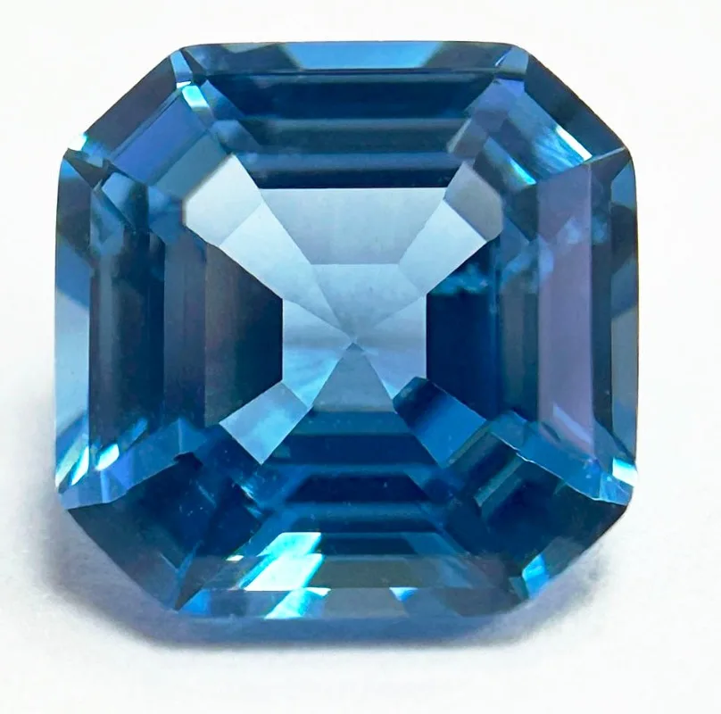 Im Labor gezüchteter Saphir in Asscher-Schliff, Aquamarinfarbe, VVS1, Charms für die Schmuckherstellung, DIY-Ring, Halskette, Ohrringe, Hauptmaterialien – Detail 3