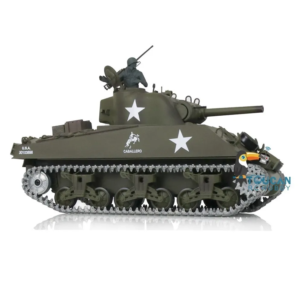 US Sale Henglong 1/16 FPV 7.0 M4A3 Sherman RTR RC Panzer 3898 360 °   Recoil für Revolverfassungen