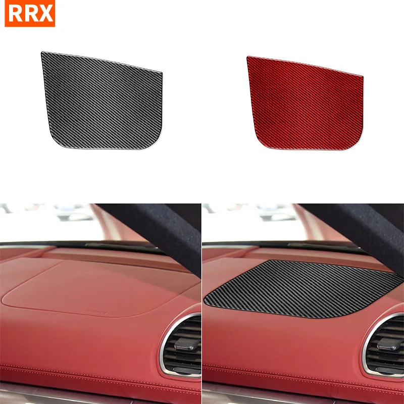 

For Porsche 718 982 Cayman Boxster T S GTS GT4 Spyder RS Car Passenger Airbag Panel Real Carbon Fiber Sticker Accessories