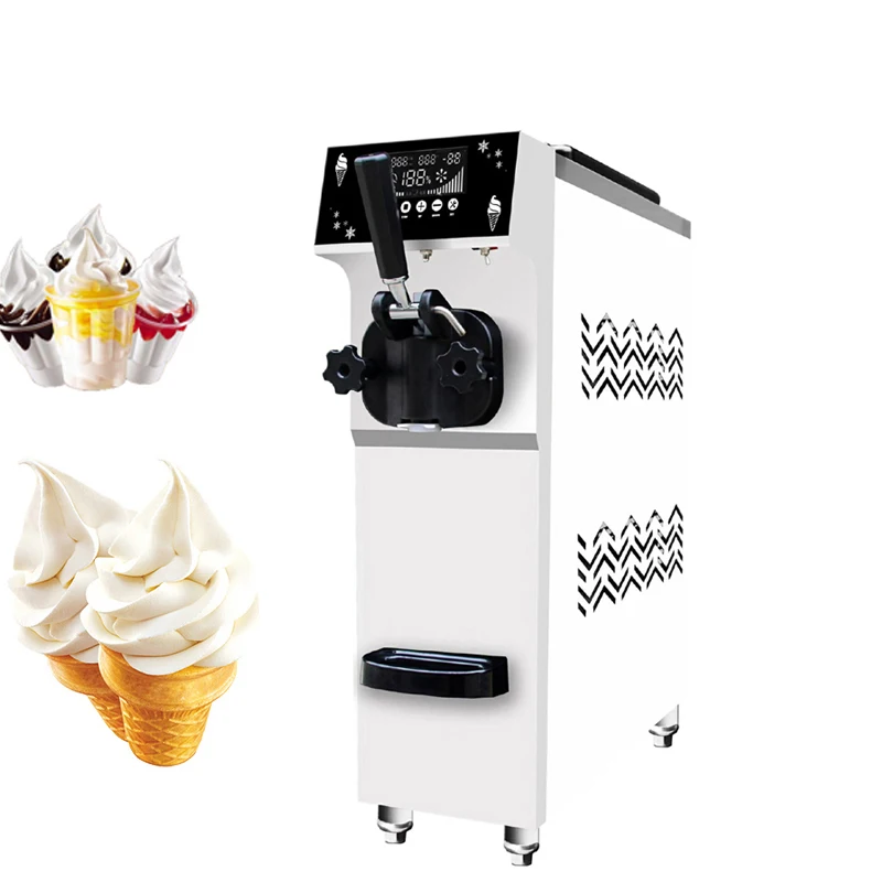 

22-30 L/H Soft Ice Cream Machines Commercial Tricolor Desktop Sweet Cone Freezing Equipment Vending Machine