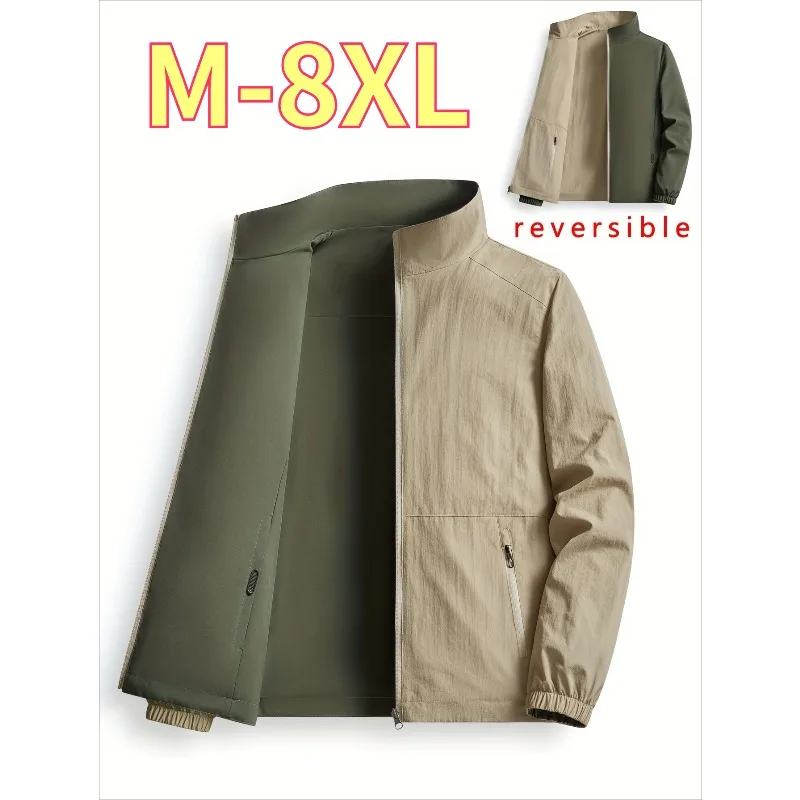 

Двусторонняя куртка для мужчин, легкая ветровка, повседневная верхняя одежда для походов, путешествий и ежедневной носки