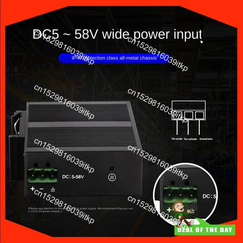 August 3X 5 Port 100Mbps Network Switch Ethernet Industrial Grade Switch Unmanaged Rail Type Industrial Network Splitter