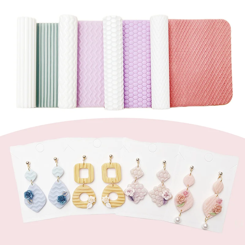 [YU]Soft Pottery Earring Polymer Clay Cutter Roller Texture Polymer Clay Seamless Polymer Clay Texture Roller Claycutters