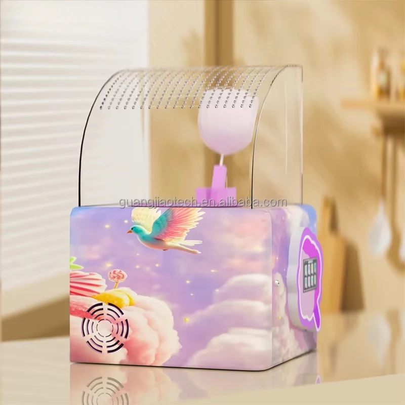 Compact Automatic Mini Marshmallow Maker High Efficiency Candy Floss Machine for Cafe Food Truck Festival and Wedding