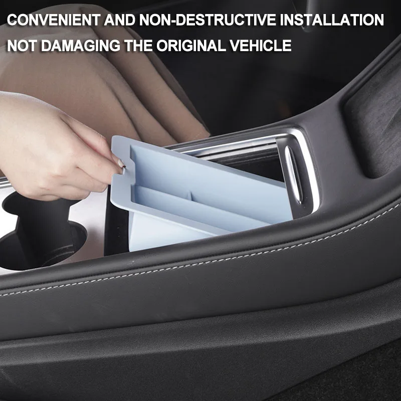 Per Tesla Model 3 Y 2021-2023 organizzatori per Console in Silicone scatola portaoggetti per braccioli contenitore per cassetti Cubby accessori per