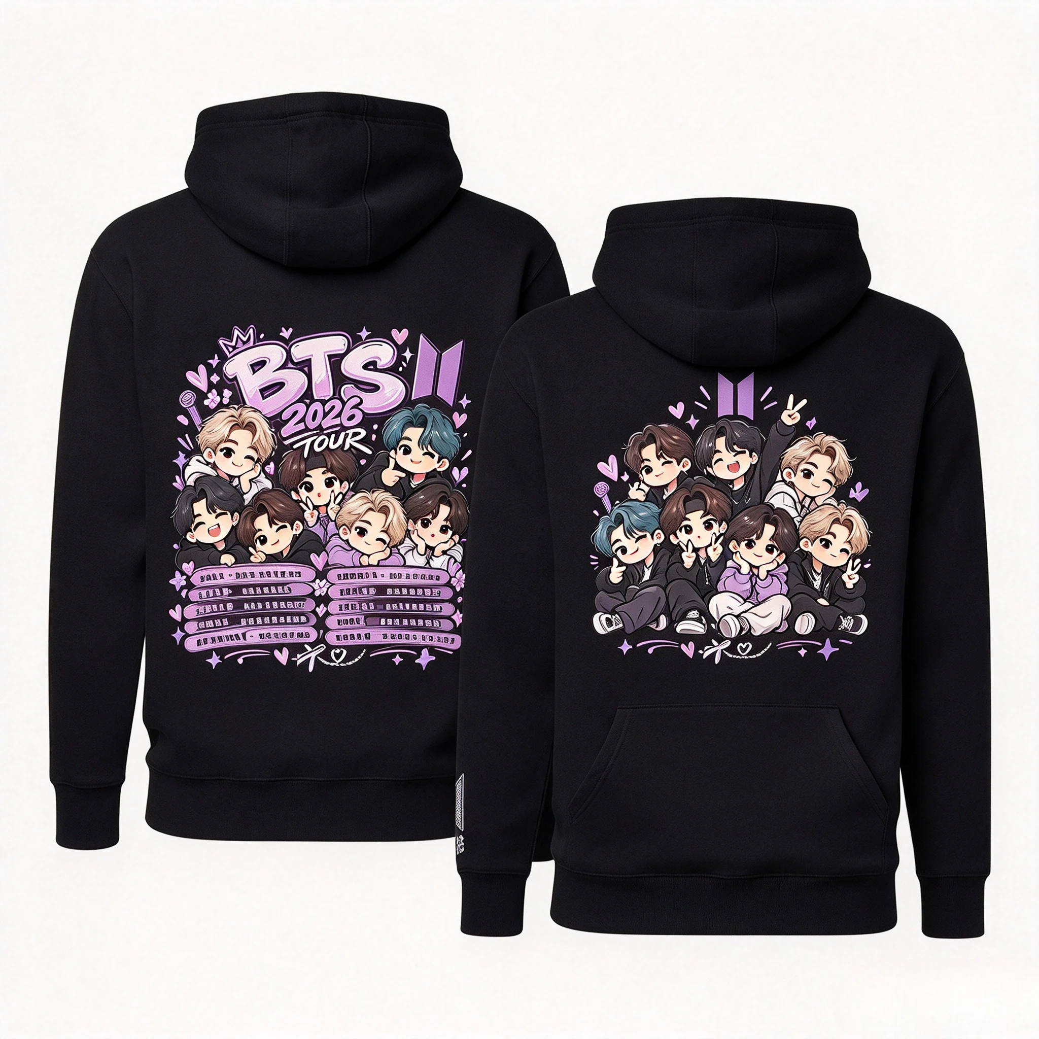 ARMY BTS Bangtan Boys Hoodie Unisex Long Sleeve 2026 Kpop Fan Trendy Y2k Streetwear Concert Must Have Fan Ins
