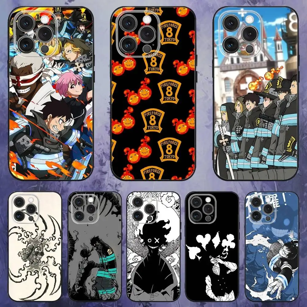 

Cartoon F-Fire F-Force Manga Phone Case For iPhone 17,16,15,14,13,12,Pro,Max,Plus,E,SE4,Air,Mini Black Soft Box