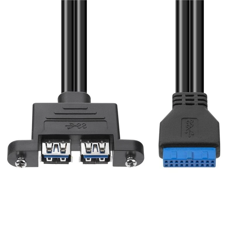 Classic-USB 3.0 Motherboard 20 Pin Header Extension Cable 1 20 Pin Female To 2 USB 3.0 Female Panel Port Extension Cable