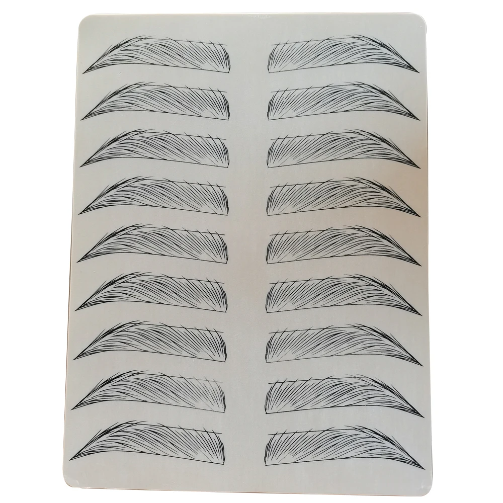Eyebrow Practice Skin Permanent Makeup Training Latex Sheet Double-Sided use Brows Design for Brows Hair Stroke Practice Tattoo
