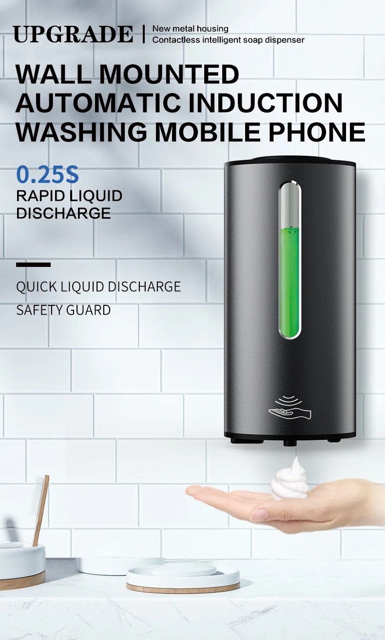 Youpin Metal Soap Dispenser, máquina Automática De Desinfecção De Indução, distribuidor De Sabão De Parede