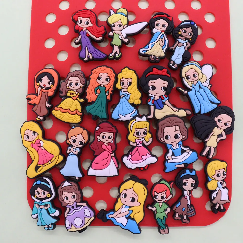 Disney Princess Alice Snow White 9-100PCS Shoes Charm princess MIX Set PVC Decorations DIY Detachable Waterproof For Party Gifts