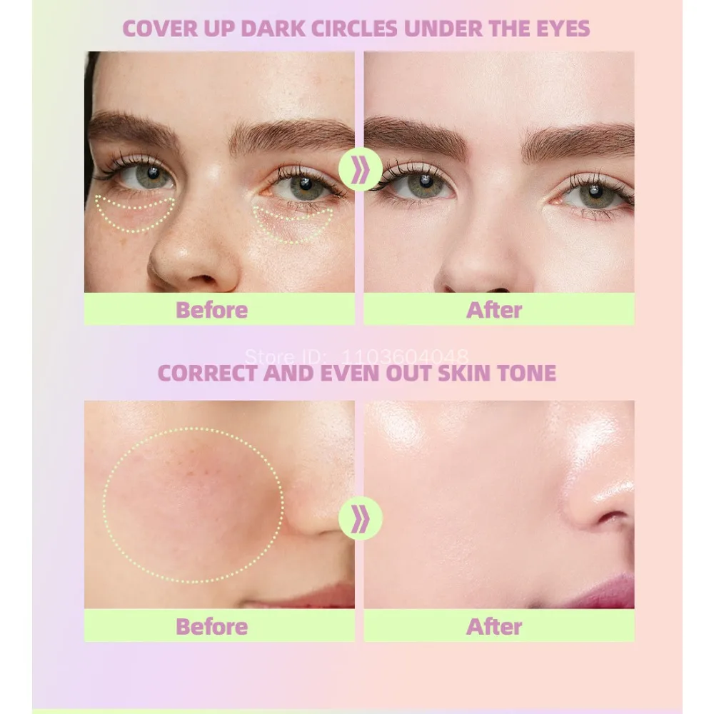 Base de maquillage pour le visage, trois couleurs, crème anti-cernes, pores invisibles, hydratant longue durée, fond de teint pour peau brillante