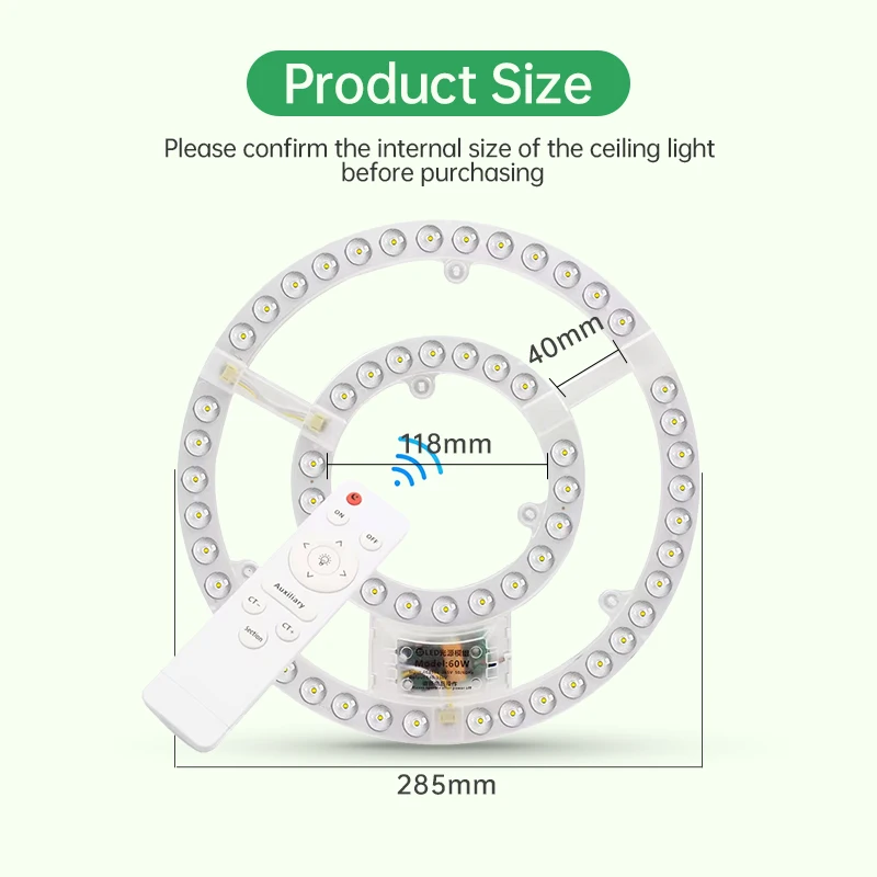 Ceiling Light Led Panel AC220V Replacement Led Module Dimmable 60W Round Light Panel Board Module Lamp For Ceiling Fan Lights