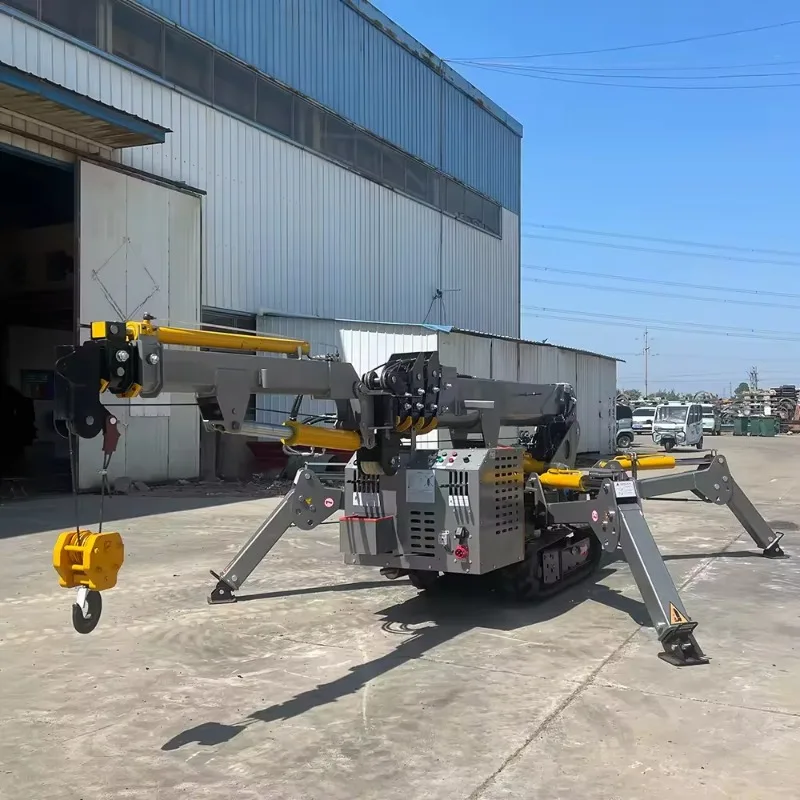 Customized Electric 3ton Spider Crawler Crane Remote Control 3ton Spider Crane With Long Arm Fly Jib
