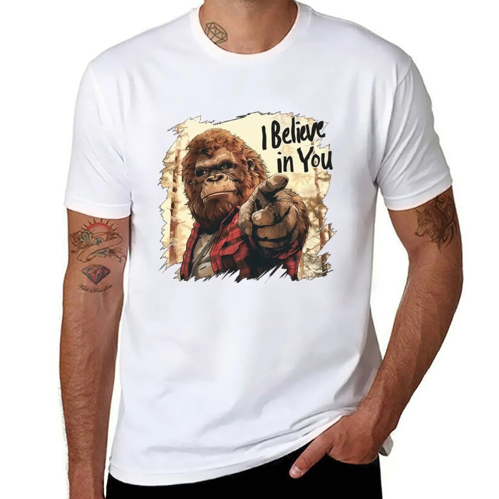 

Bigfoot I Believe In You T-Shirt t shirts for man slim fit man t shirt summer t shirts for man cotton T-Shirt
