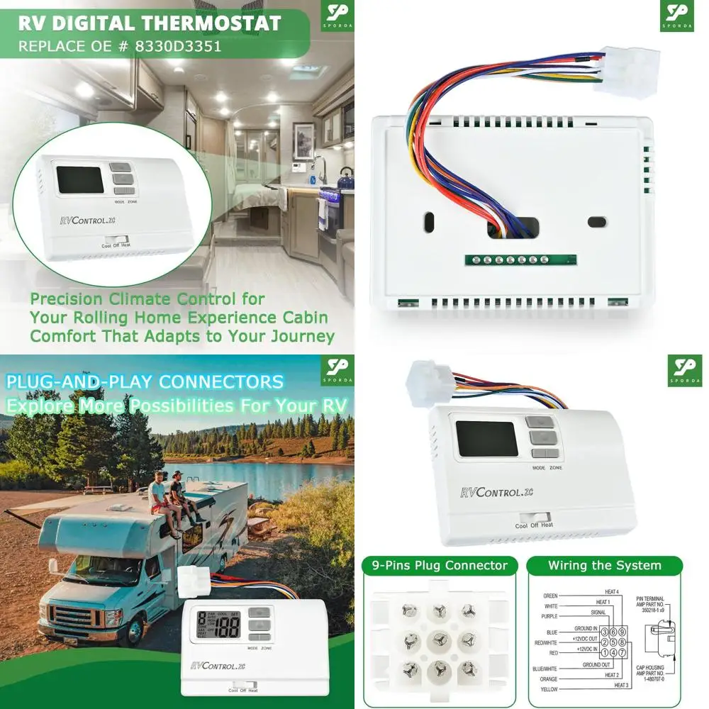 8330D3351 ترموستات رقمي، ترموستات RV للحرارة والباردة على الحائط، تحل محل oe # 8330D3351 (أبيض) #1
