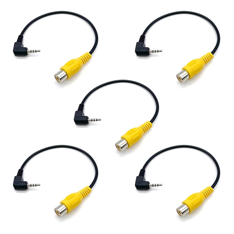 

5pcs RCA To 2.5mm AV Converter Cable Car Rear View Reverse Parking Camera Car Navigation Video Cable GPS Camera Conversion Cable