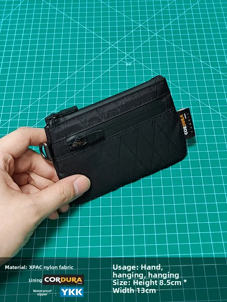 多機能カードホルダー-車の鍵-エアポッド-イヤホン収納-小型吊り下げバッグ-防水ナイロン-コインパース-キーホルダー-若者向け-メンズ