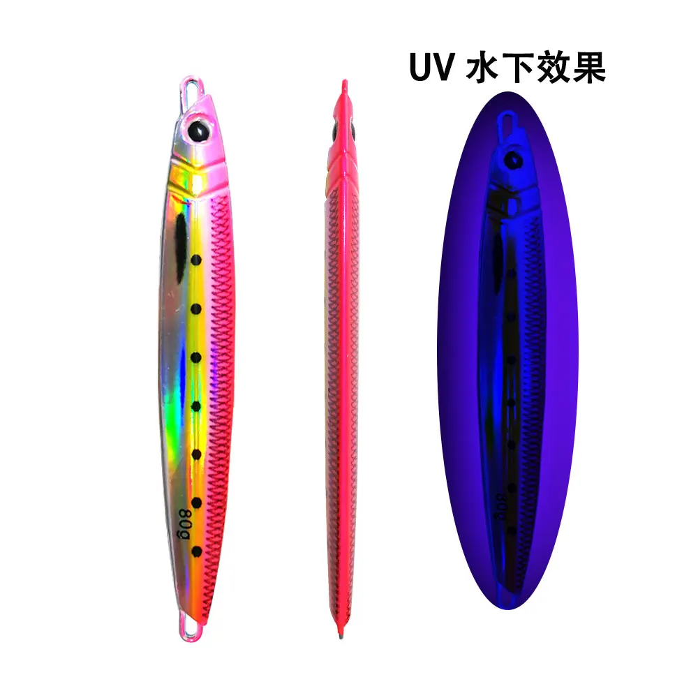 AS Slow Falling JIg Lure Fishing UV Jig 3D Print Angler 60g80g120g150g200g250g Metal Hard Bait Sinking Jigging Pesca Bait