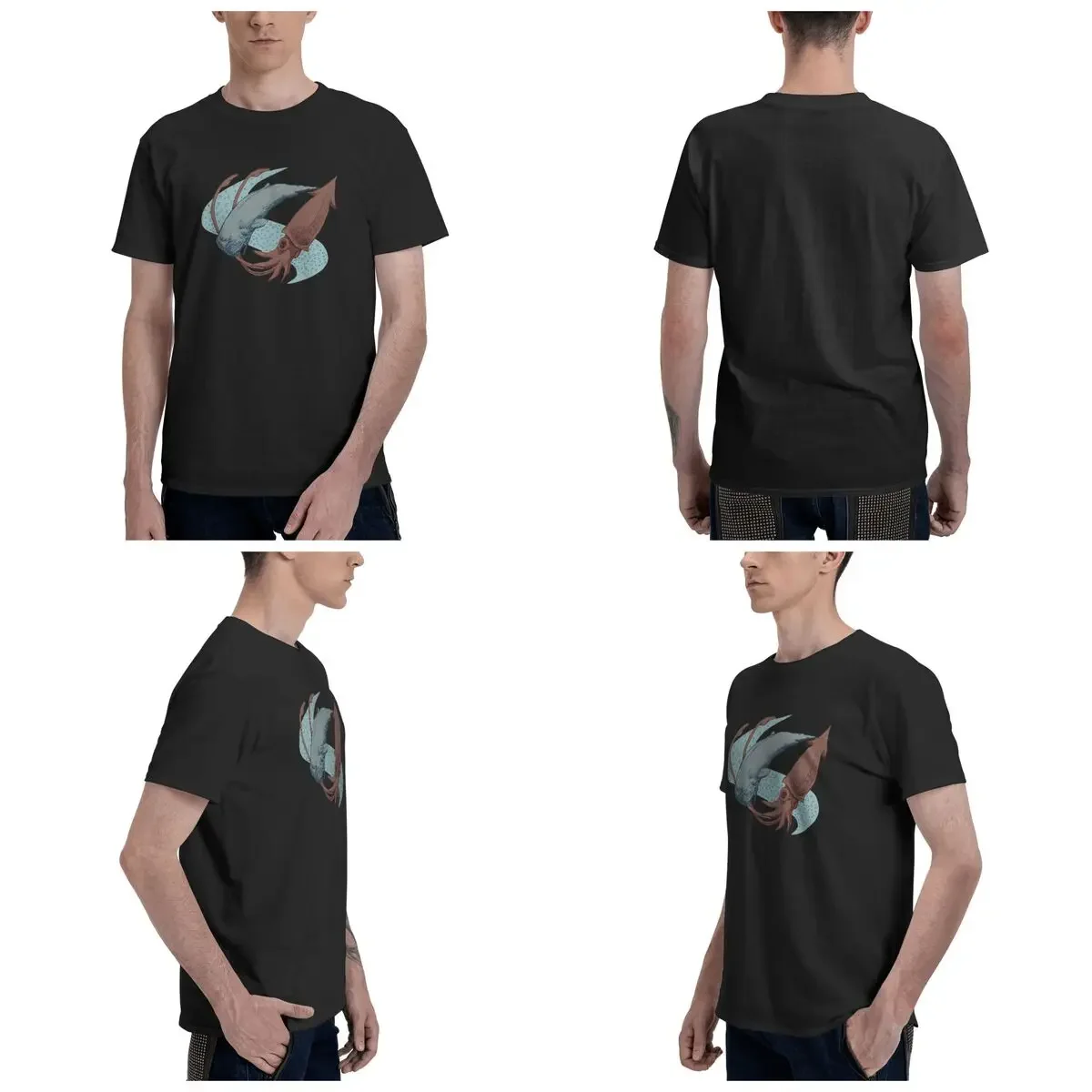 Sperm Whale Vs Giant Squid 100% Cotton T-Shirt Men'sOversized T Shirts Men Crew Neck Short Sleeve S-6XL