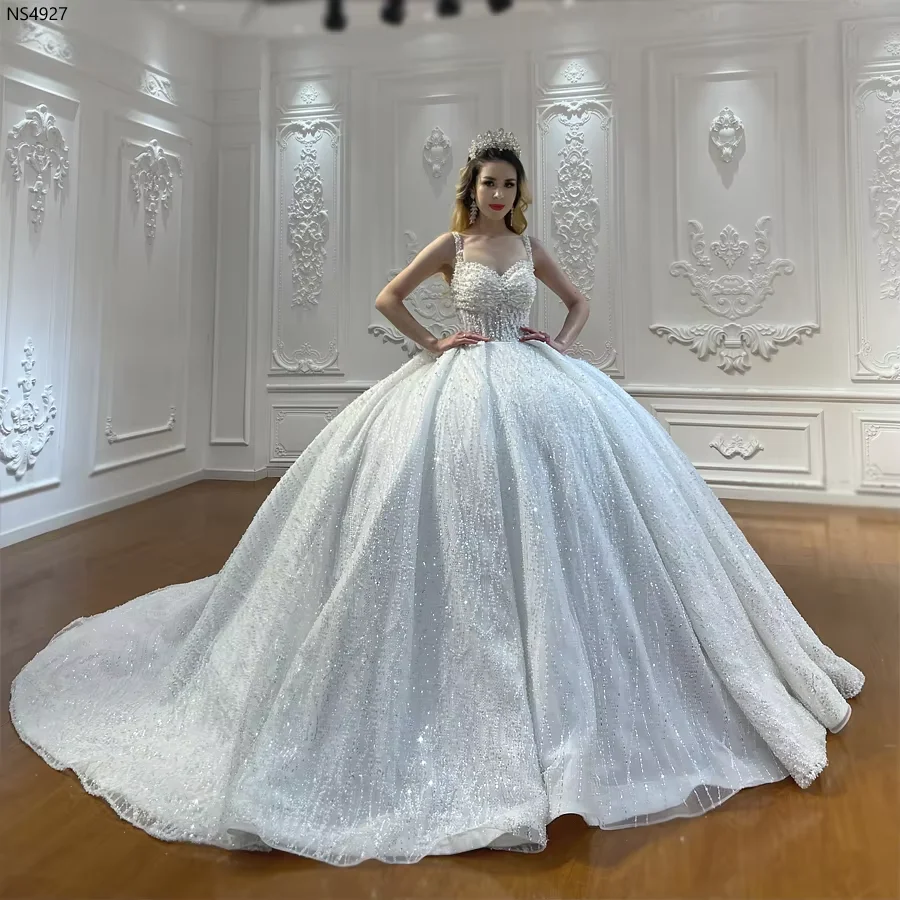 Customized Straps Ball Gown Wedding Dress Vestido De Novia