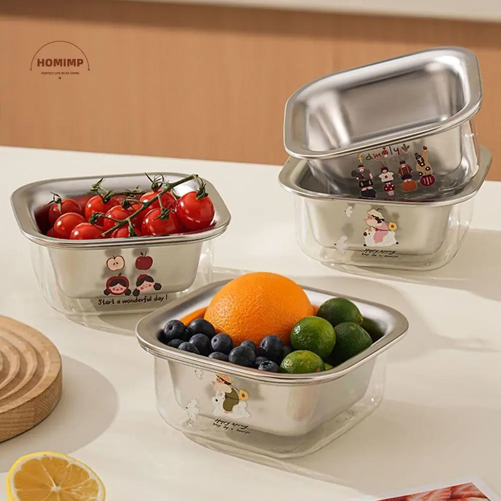 

2 in 1 Fruit Washing Bowl with Strainer One Hand Operation Thickened Fruit Cleaning Basin Double Layer Portable