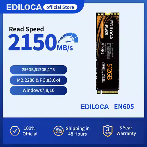 Ediloca EN605 M.2 2280 SSD NVMe 1.3 SSD 2150MB/s 3D NAND TLC PCIe Gen3.0x4 Internal Solid State Drive For Laptop Desktop