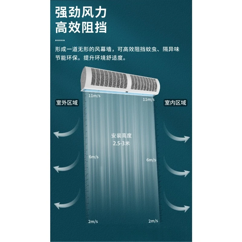 Industrial air curtain machine can be electrically heated