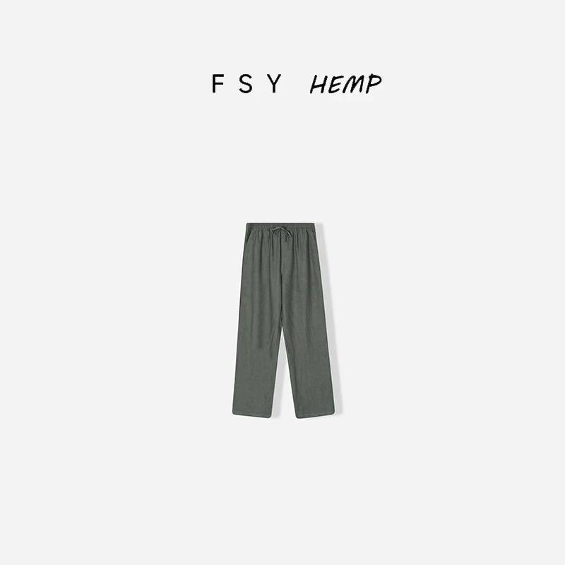 

Faionable High-Waist Dstring Haax Casual Pants Women's Summer High Waist Straight Leg Pants Comfortable Breathable