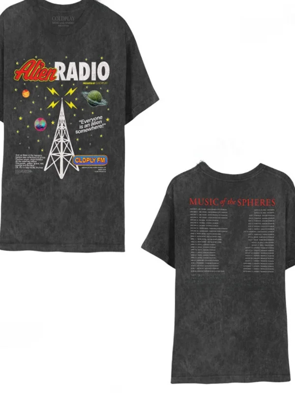 

Хлопковая футболка Alien Radio Music of the Spheres World Tour Street Sle ort Sve round Ne Print Casual Faion Autumn Wear
