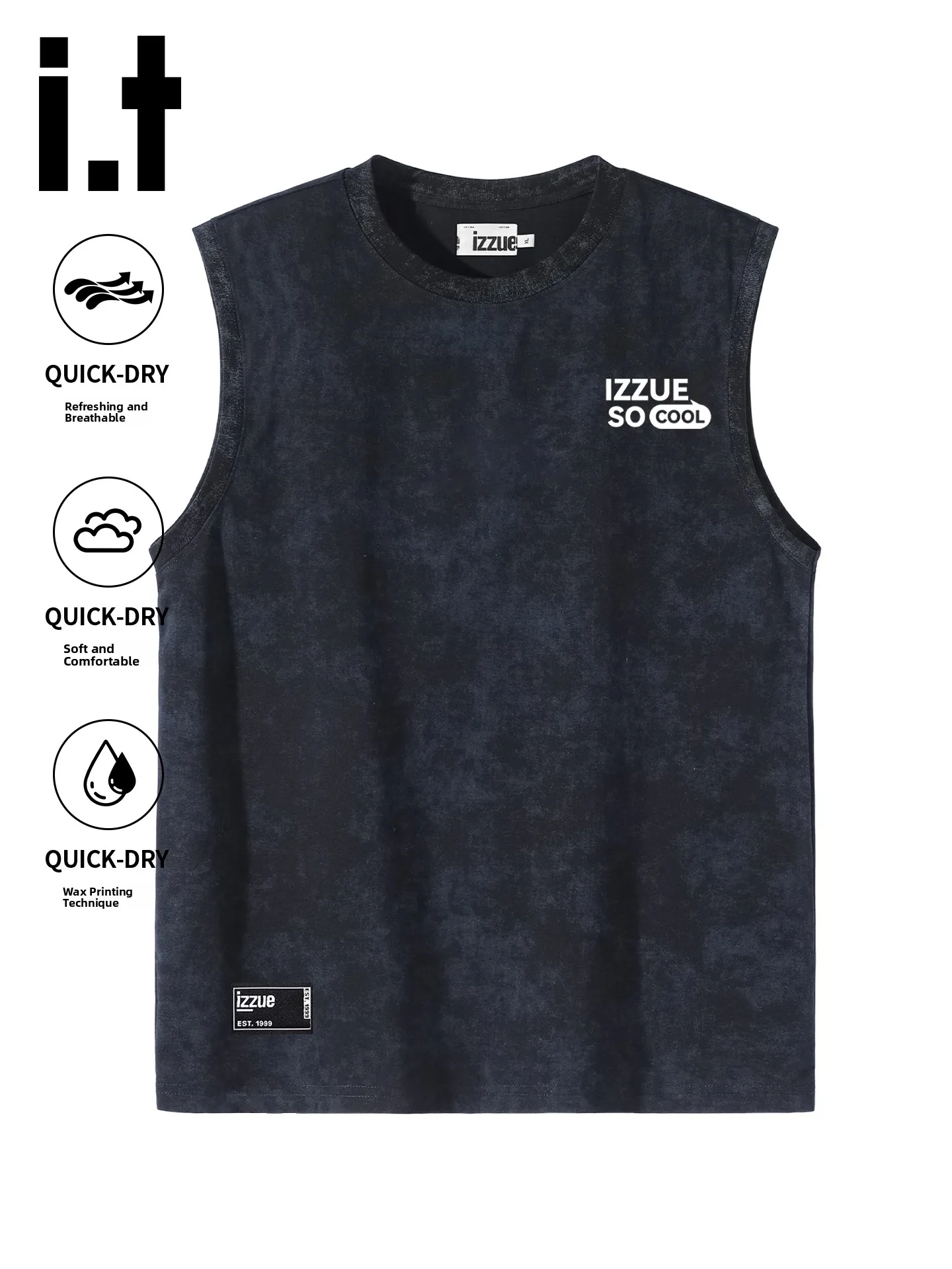 

Мужская спортивная футболка для бега и тренировок, окрашенная воском, летняя новинка, дышащая, свободного кроя, из хлопка, 4P Itizzue