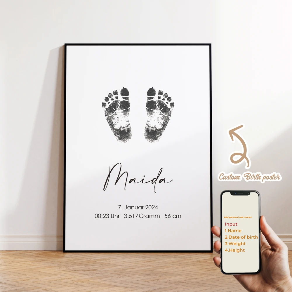 

Personalized Custom Name Birth Commemoration Wall Art Print Picture Canvas Poster Painting For Living Room Kids Room Home Decor