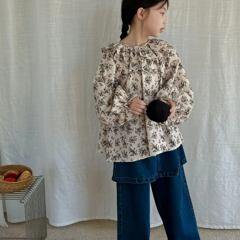 Pantalones vaqueros para niña, falda falsa de dos piezas, versión coreana, versátil, a la moda, novedad de otoño, 2024