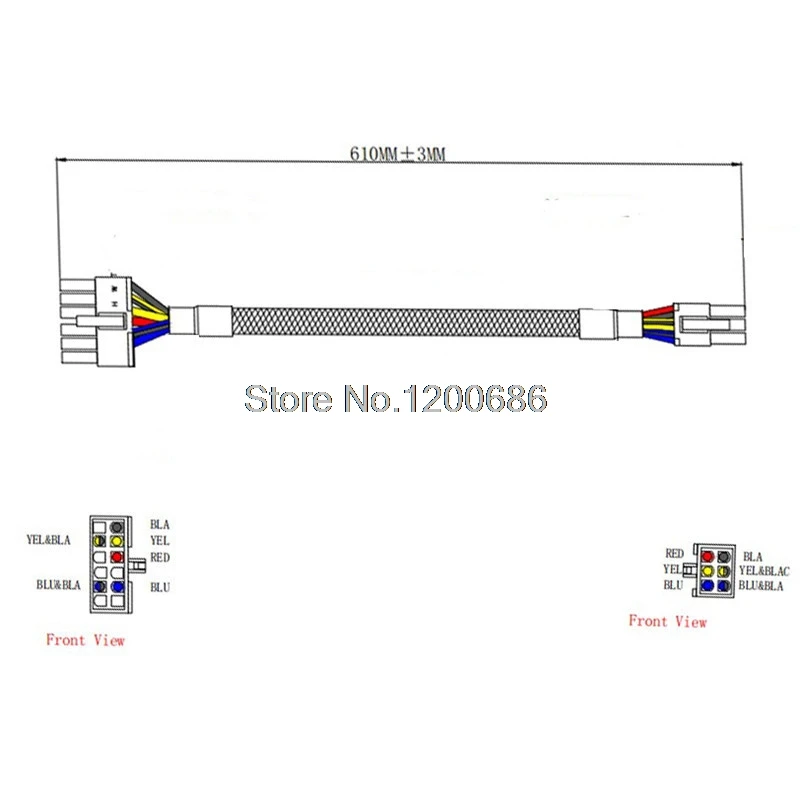 Custom 60CM 6PIN to 12P Cable 5557 Micro-Fit 4.2 Housing 2x6pin 39012120 2*6pin 12p 12 Circuits wire harness