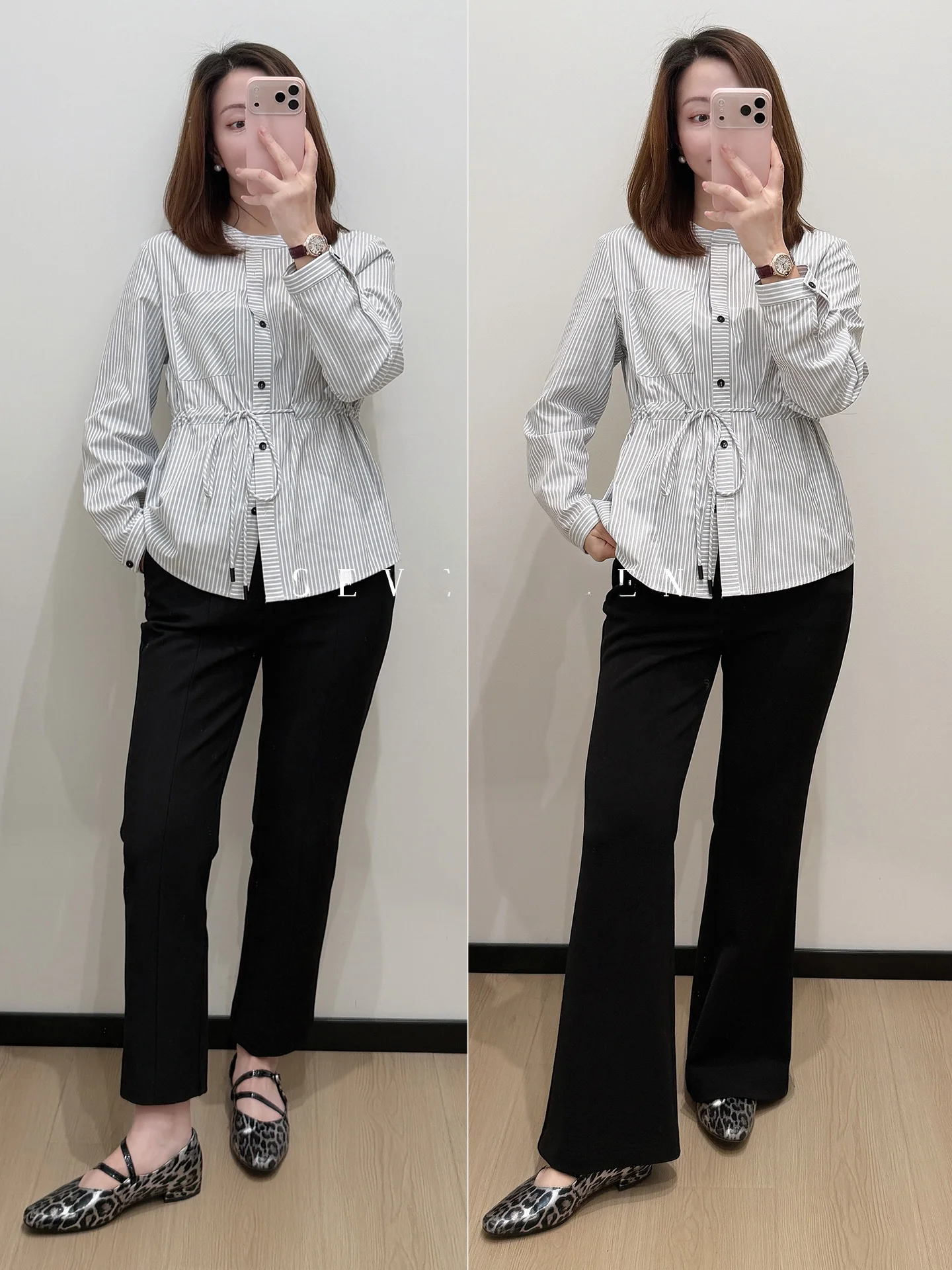 

Женская рубашка ST из высококачественного хлопка с завязками, несминаемая, приталенная, в полоску, весна-лето, повседневный стиль, премиум-ткань