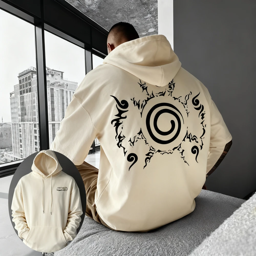 

Naruto Sasuke Summer Men's Sweatshirt Made of Pure Cotton Japanese Anime Personalized Printed Loose Cotton Hoodie Daily Casual