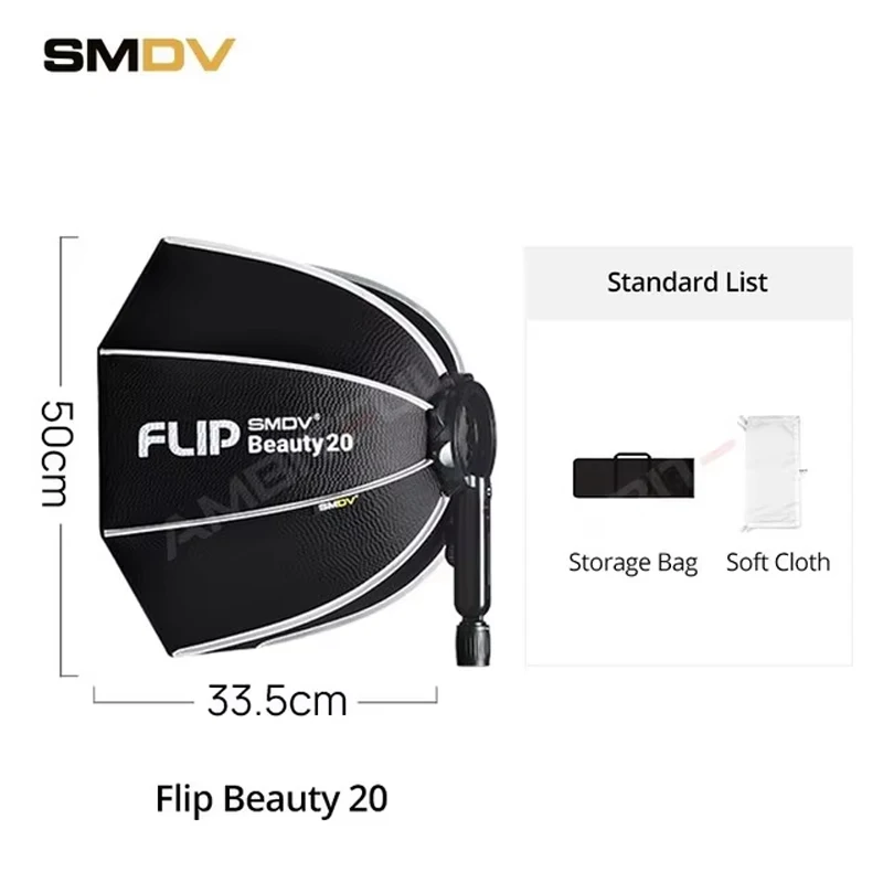 SMDV Flip Beauty 20 24 Snel los te maken parabolische sterke reflecterende beauty-diffuser voor Bowens Elinchrom Broncolor flitserbevestiging
