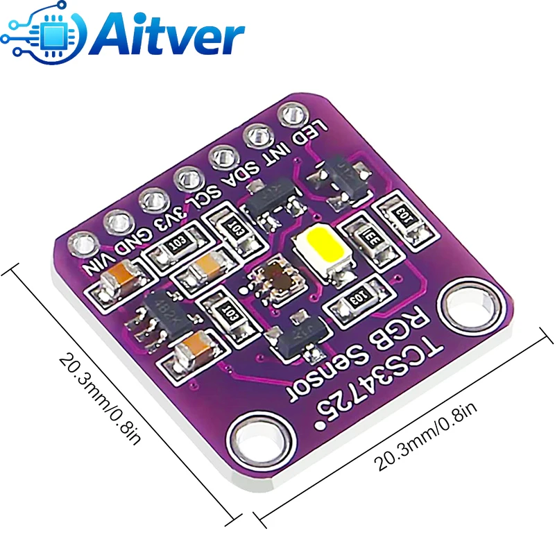 Moduł czujnika koloru TCS34725, detekcja RGB, płytka rozpoznawania światła I2C dla Arduino ESP32 STM32 — zdjęcie produktu 4
