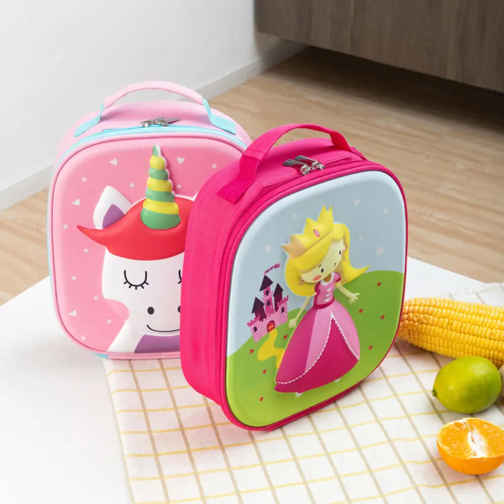 Cute EVA Unicorn Cartoon Waterproof Thermal Insulation Lunch Bag Picnic Bag Children Large Portable Bento Canvas Lunch Box Bag