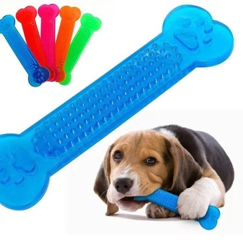 PVC Pet Dog Chew Toys Rubber Bone Toy Aggressive Chewers Dog Toothbrush Doggy Puppy Dental Care For Dog Pet Accessories