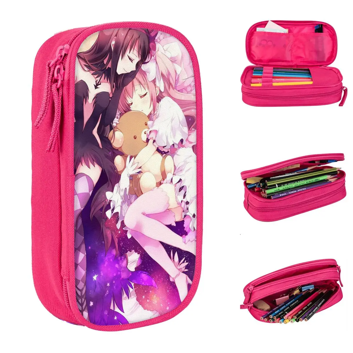 akemi-kaname-anime-lapis-caso-puella-magi-madoka-magica-caneta-sacos-para-estudante-grande-capacidade-escola-cosmeticos-caixa-de-lapis