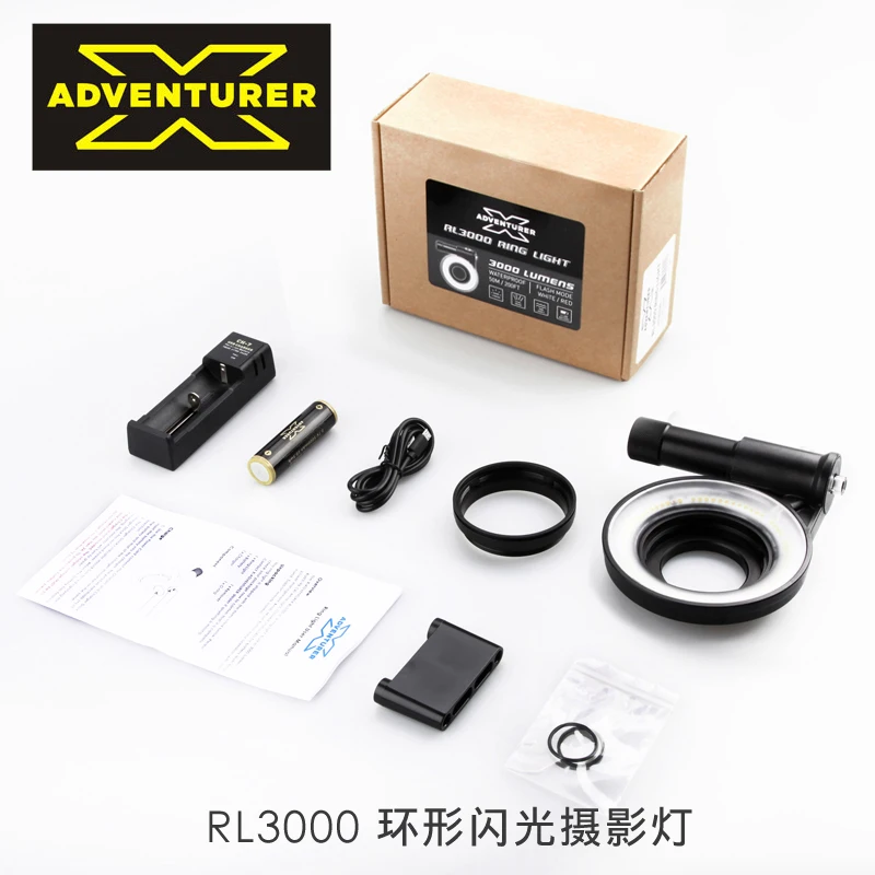 X-ADVENTURER RL3000 PRO waterproof ring flash photography light diving macro fill light