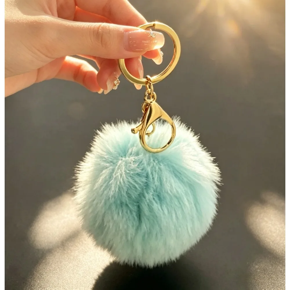 

Simple Versatile Plush Pendant Imitating Otter Rabbit Fur Keychain Backpack Minimalist Decoration Cute Keyring Fashion Gifts