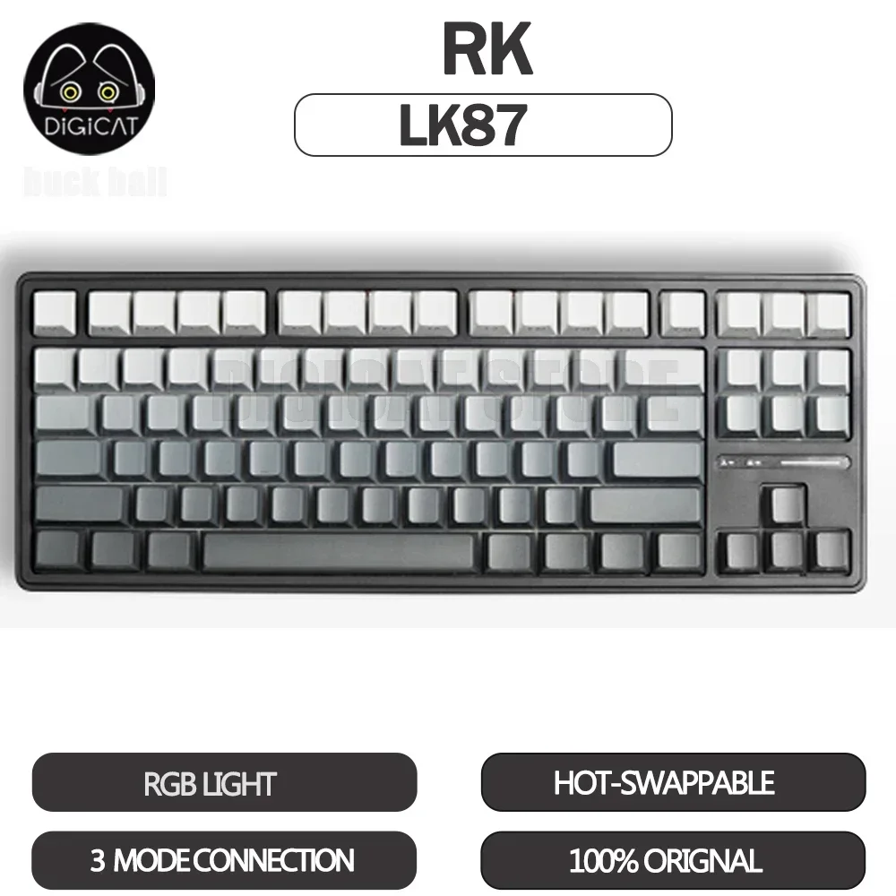 

RK LK87 Mechanical Keyboard 3mode USB/2.4G/Bluetooth Wireless Keyboard RGB Light Hot-Swap 87 Keys For Gaming Keyboards Gifts