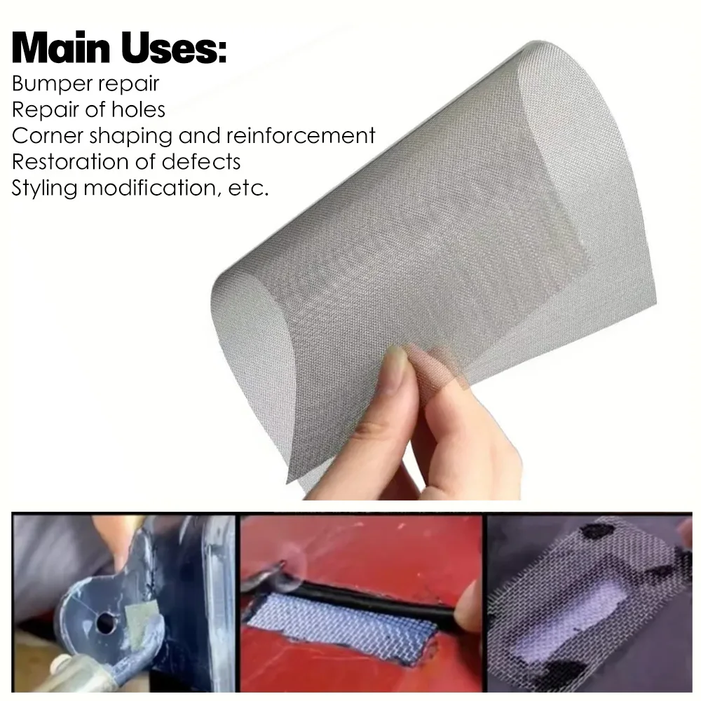 1-10Pcs Car Bumper Stainless Steel Repair  Plastic Crack Repair Mesh Repair Hole Crack Repair Mesh  20x15CM Car Accessories