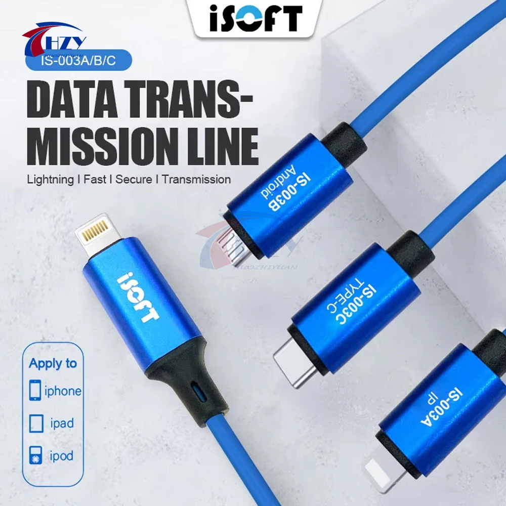 ISOFT IS-003A/B/C Data Transfer Cable for iPhone iPad iPod Full Copy Tool Old to New Mobile Phone Data Migration Line