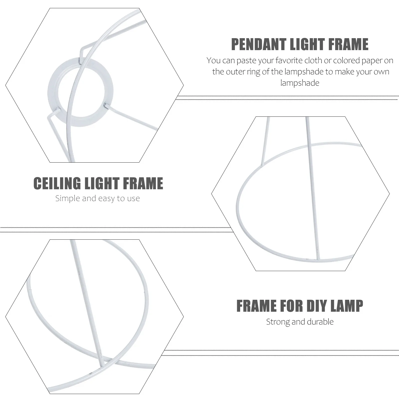 1Set Lamp Shade Ring Fitter Exquisite Workmanship Professional Structure for Restaurant Coffee Shop Home Decor Wire Lamp Cover