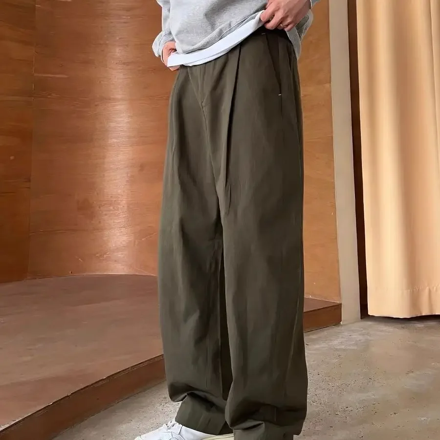 GELITAYIN Male Trousers Tailoring Wide Straight White Clothes Men's Casual Pants New In Sale Regular Fit Slacks Cheap Baggy High view 4