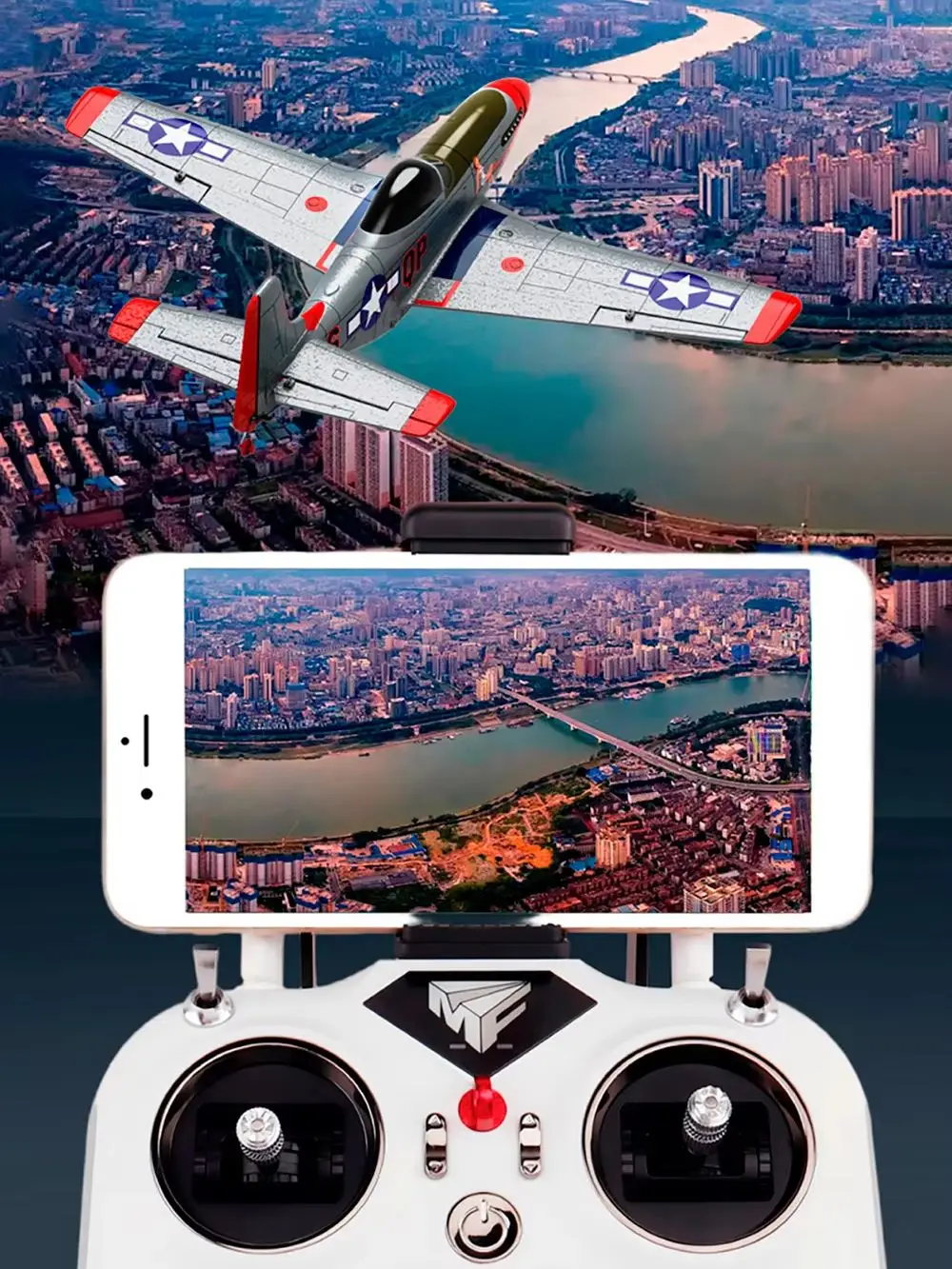 

9IMOD P-51D Plane 10 CH Brushless 1/16 HD Camera 6-Axis Gyro 3D 25min Flight Fight Plane