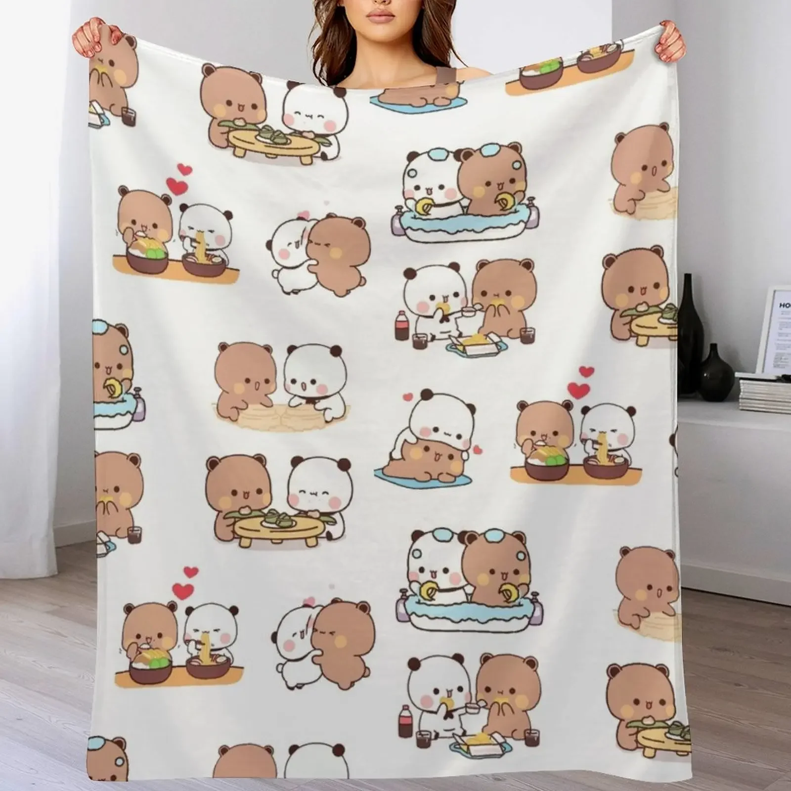 mochi mochi brownie bear sticker pack Throw Blanket Baby Stuffeds christmas gifts anime Blankets